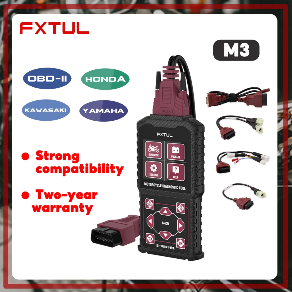 【รับประกัน 2 ปี】FXTUL M3 เครื่องสแกนเนอร์ทดสอบแบตเตอรี่ ABS สําหรับรถจักรยานยนต์