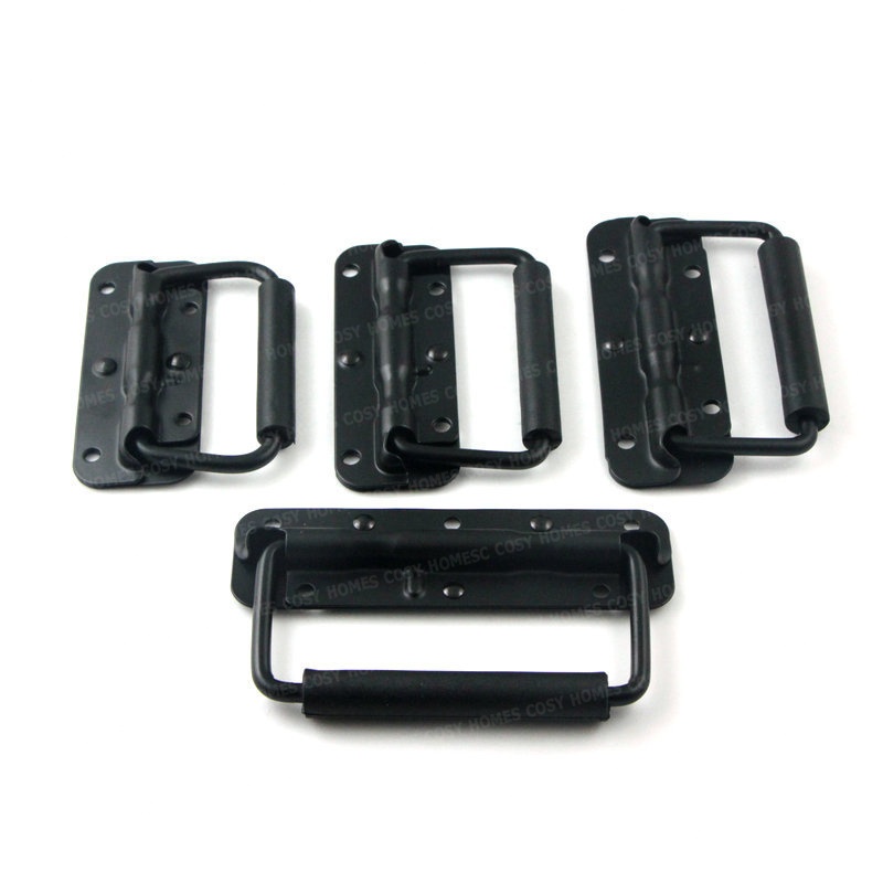 มือจับสปริงเปล่า สีดํา ไม่มีสกรู พับเก็บได้ 100 มม. สําหรับตู้ลําโพง ทําเอง