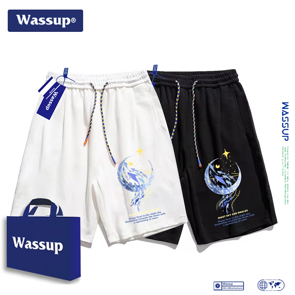 ชุดร่วม Wassup: กางเกงขาสั้นผู้ชายผ้าฝ้ายบริสุทธิ์ สบาย - สำหรับคู่รัก