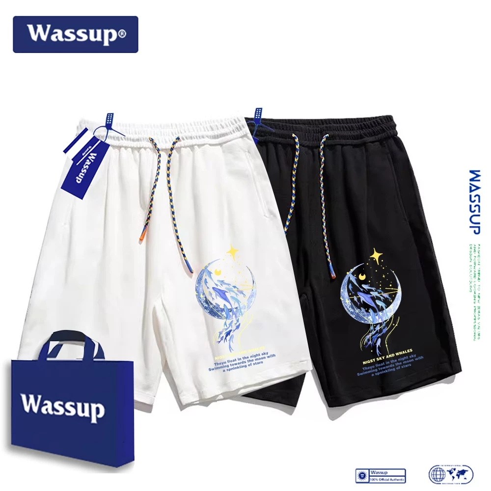ชุดร่วม Wassup: กางเกงขาสั้นผู้ชายผ้าฝ้ายบริสุทธิ์ สบาย - สำหรับคู่รัก