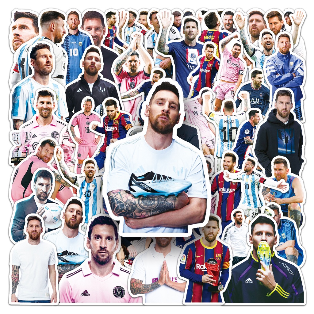 Cool 50 ชิ้นอาร์เจนตินาฟุตบอลดาว Messi สติกเกอร์กันน้ํา DIY สําหรับโทรศัพท์แล็ปท็อปรถสติกเกอร์ Creative Home Decal