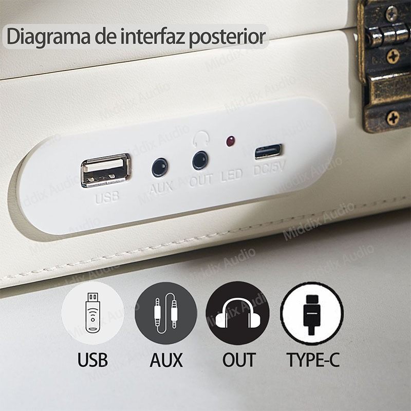 Middix เครื่องเล่นซีดีย้อนยุค พร้อมลําโพง บลูทูธ แบบพกพา อินพุต เอาต์พุต AUX มีแบตเตอรี่ในตัว สําหรับบ้าน Kpop CD/DVD Player