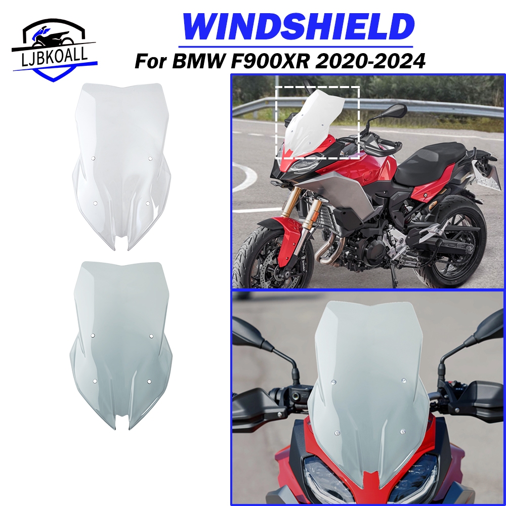 Ljbkkoall รถจักรยานยนต์หน้าจอด้านหน้า Wind Shield กระจกกระจก Air Deflector Protector สําหรับ BMW F900XR 2020 2021 2022 2023 2024 F900 XR อุปกรณ์เสริม