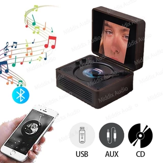 Middix CD/DVD Player พร้อมลําโพงสําหรับ Kpop Retro บลูทูธสเตอริโอเครื่องเล่นเพลงแบบพกพาแบตเตอรี่ในตัว AUX อินพุต/เอาต์พุต