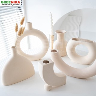 【GREENIKA】แจกันมินิมอลพลาสติกสีขาว ของแต่งบ้าน ตกไม่แตก เหมา…