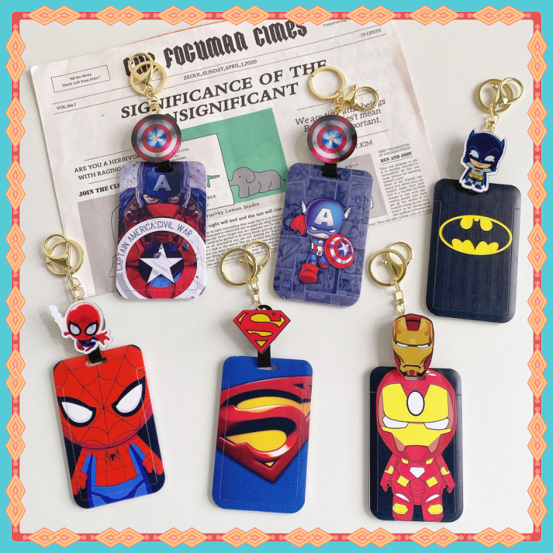 ใหม่ Marvel Superhero Multi-Function Retractable Card Holder ป้ายชื่อ ID Holder สะดวก Swip Card ID Card Bank Bus Card Access Control Card Student Card Holder Work Permit Work Card Anti-Lost Protective Case Star Photo Card โพลารอยด์ เคสป้องกันการ์ดรูปถ่าย