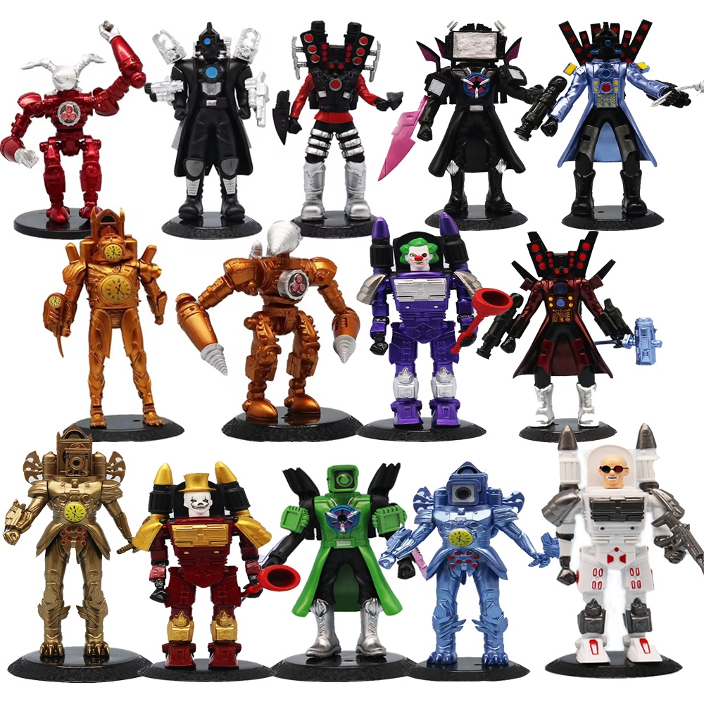 ใหม่ Skibidi ห้องน้ําอัพเกรด TV Monitor นาฬิกาลําโพง Man Action Figure ของเล่น ClockMan Cameraman เจาะ Man ตุ๊กตารูปตุ๊กตาเด็กของขวัญ