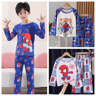 ชุดนอนเด็กผู้ชาย ชุดนอนแขนยาวระบายอากาศได้ baju spiderman budak lelaki ชุดนอนเด็ก
