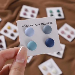 Macaron สีเข็มกลัด Pin ชุด 4 ชิ้น Multi-ใช้ Hijab Party ของขวัญ AccessoriesSolid 4 ชิ้น