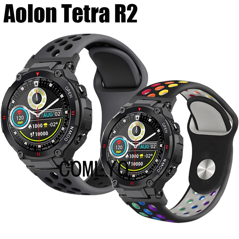 สําหรับ Aolon Tetra R2 สายนาฬิกาอัจฉริยะซิลิโคน Rainbow นุ่มกีฬาผู้หญิงผู้ชาย Band