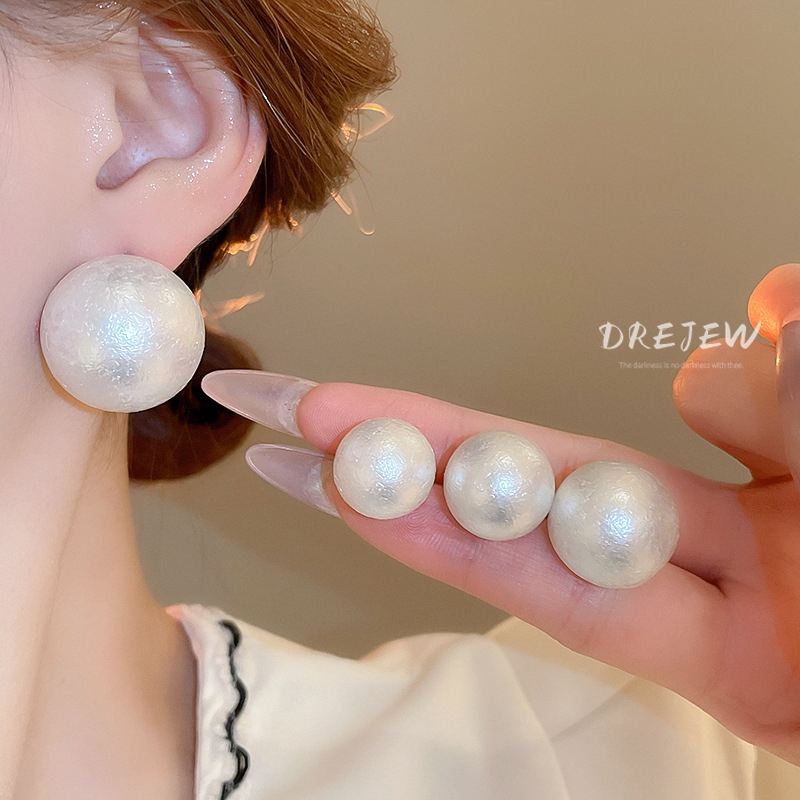 DREJEW 925 เข็มเงินฝรั่งเศสย้อนยุคเรขาคณิตต่างหูมุกพร็อพต่างหูแฟชั่นเฉพาะแสงหรูหราสไตล์วังต่างหูระดับไฮเอนด์แพ้ง่าย