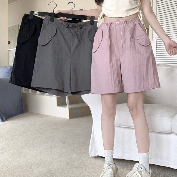 Floerns กางเกงขาสั้น Y2K กระเป๋าข้างคาร์โก้