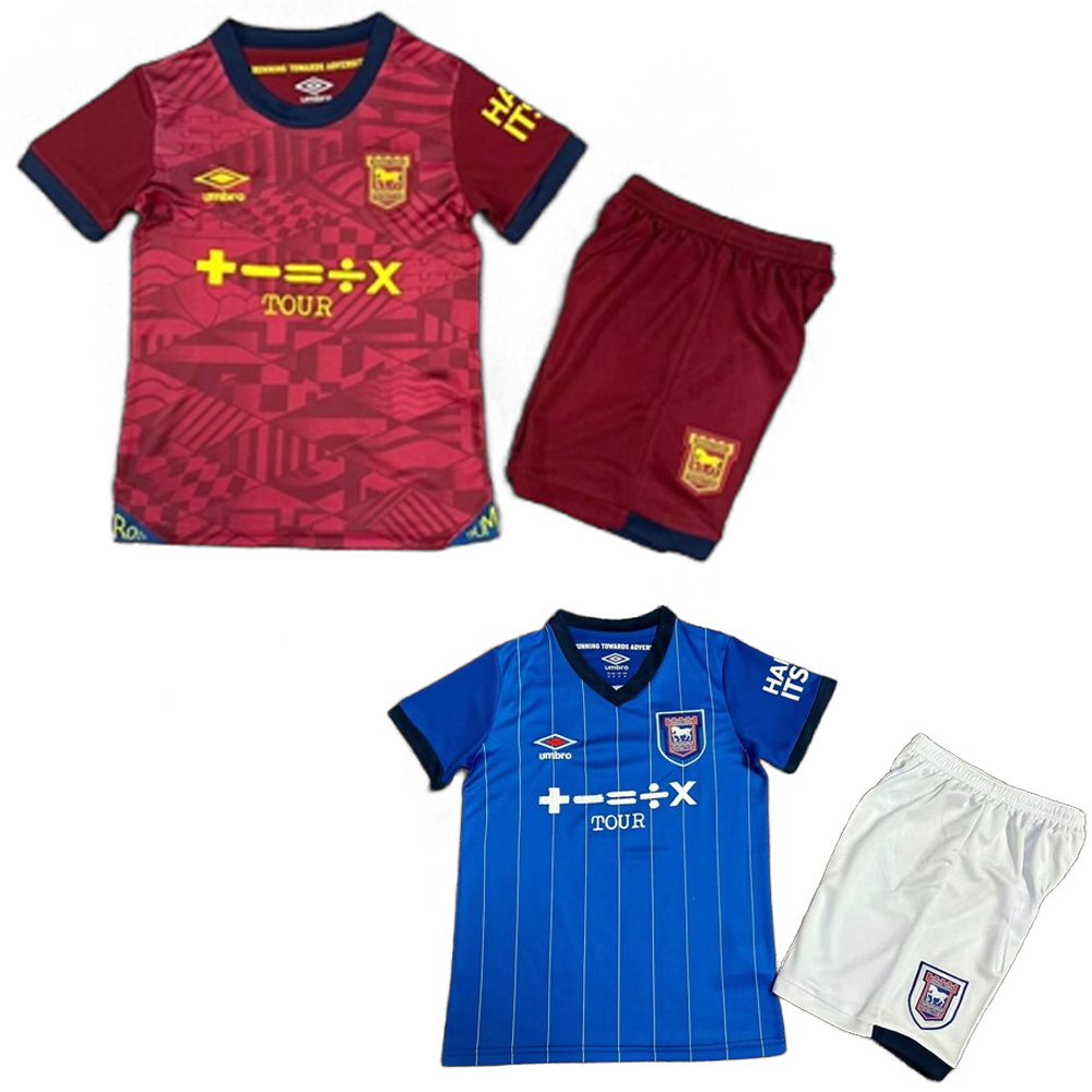 2024-25 ฤดูกาล Ipswich Town FC Home Away Football Kids Jersey Kit ชุดกีฬาสําหรับเด็ก