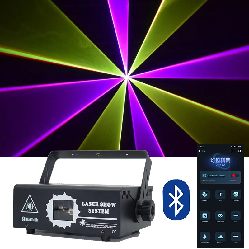 500mw/2w บลูทูธ APP แสงเลเซอร์โทรศัพท์ควบคุม DMX 512 Stage แสง RGB DJ เลเซอร์ดิสโก้ปาร์ตี้แสงการ์ตูนแอนิเมชั่นโคมไฟ