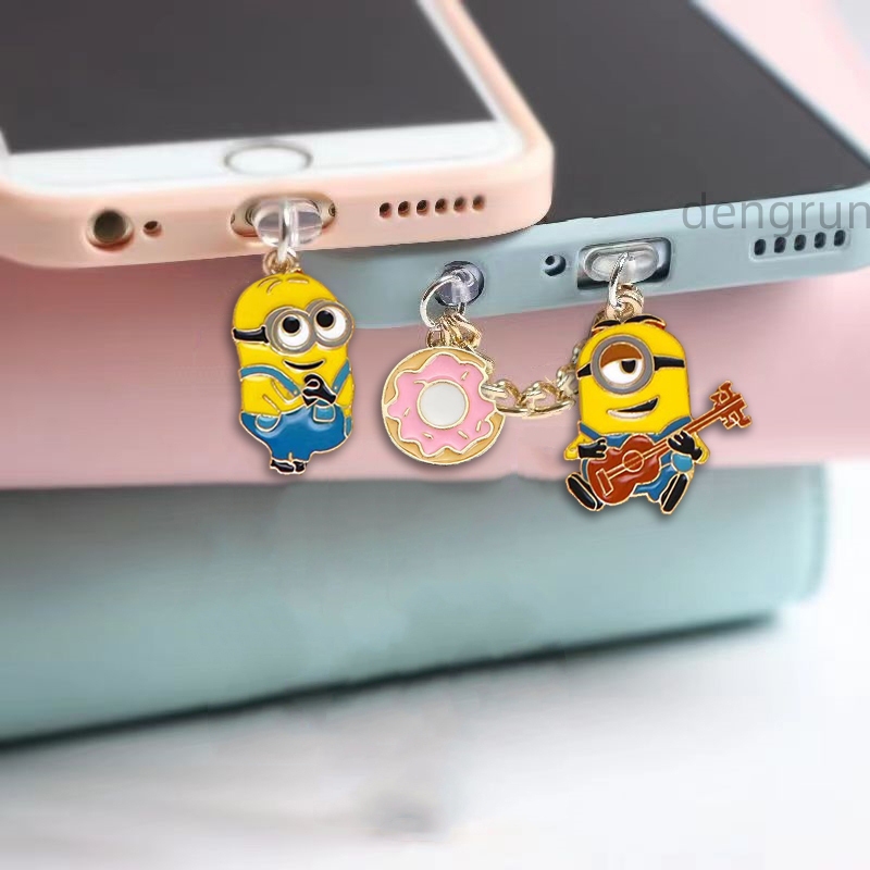 จี้ห้อยโทรศัพท์อนิเมะน่ารักๆ Minions ดิสนีย์หมีพูห์ จุกกันฝุ่นโทรศัพท์ type c จุกกันฝุ่น iphone ที่ห้อยโทรศัพท์มือถือ