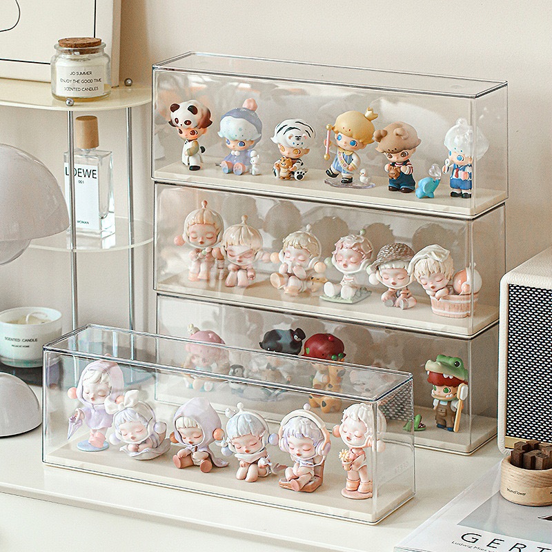 ตู้โชว์ขนาดใหญ่พิเศษกล่องใส Lego Popmart Molly Moe Grain Display Box Blind Box Storage กันฝุ่นตุ๊กตาอะคริลิคชั้นวางจอแสดงผล