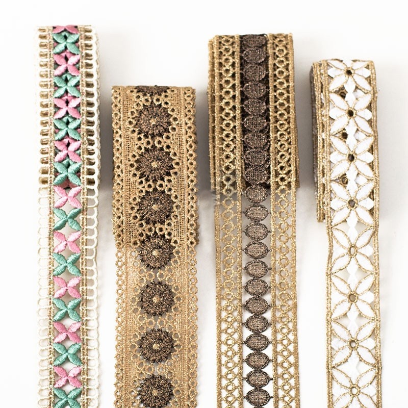 2 หลา/ล็อตเย็บหัตถกรรมลูกไม้ Trim เสื้อผ้าปักลูกไม้ Applique ตกแต่งริบบิ้น Accessorries