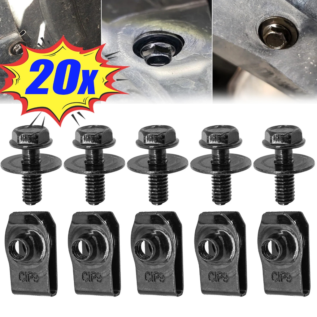 รถ U-nut คลิปสลักเกลียวสกรูชุดโลหะ Retainer กันชน Fender Guard Fastener Rivet สกรูรถอุปกรณ์เสริม