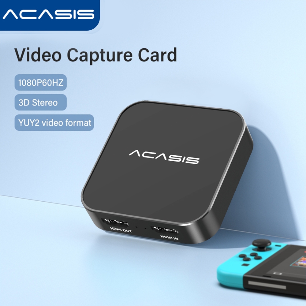 Acasis การ์ดจับภาพวิดีโอ binaural HDMI เป็น USB3.0 4K60 อินพุต 1080P60HZ HD กล่องบันทึกเกม Nintendo 