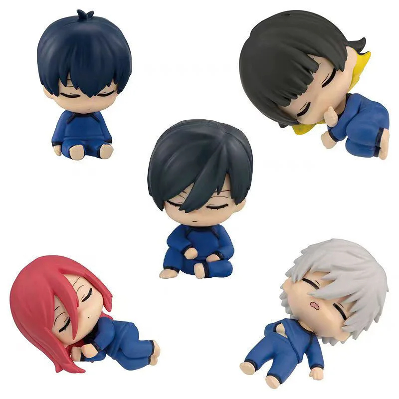 Blue Lock Q-version Blind Box Gacha Sleeping Set Sishiro Nagi Yoichi Isagi Hyoma Chigiri รูปตุ๊กตา