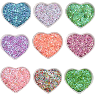 St. kunkka 3.5 มม.ดาวห้าแฉก AB เลื่อมที่มีสีสัน Macaron Magic สี Glitter ครีมกาวทําด้วยมือ DIY วัสดุแต่งเล็บอีพ็อกซี่ตกแต่ง