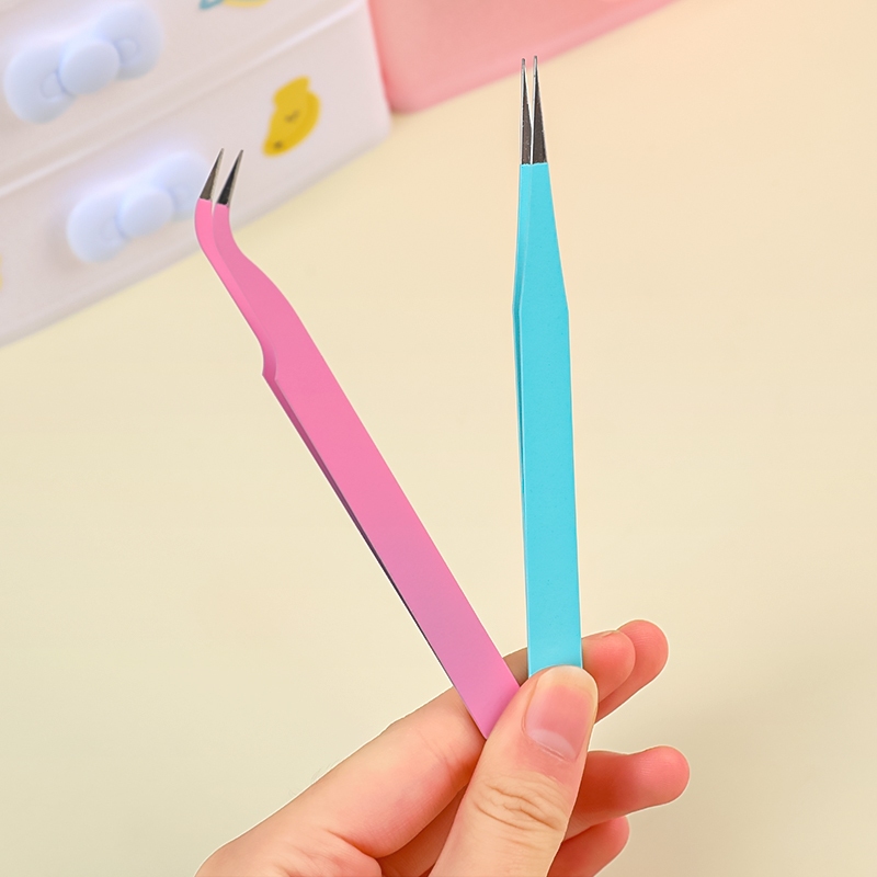 Penlab 2 ชิ้นแหนบชุดมาตรฐานที่แม่นยําสแตนเลส Macaron สีชี้และโค้งสําหรับเทปสติกเกอร์ Home DIY Art C7698 - รูปที่ 7