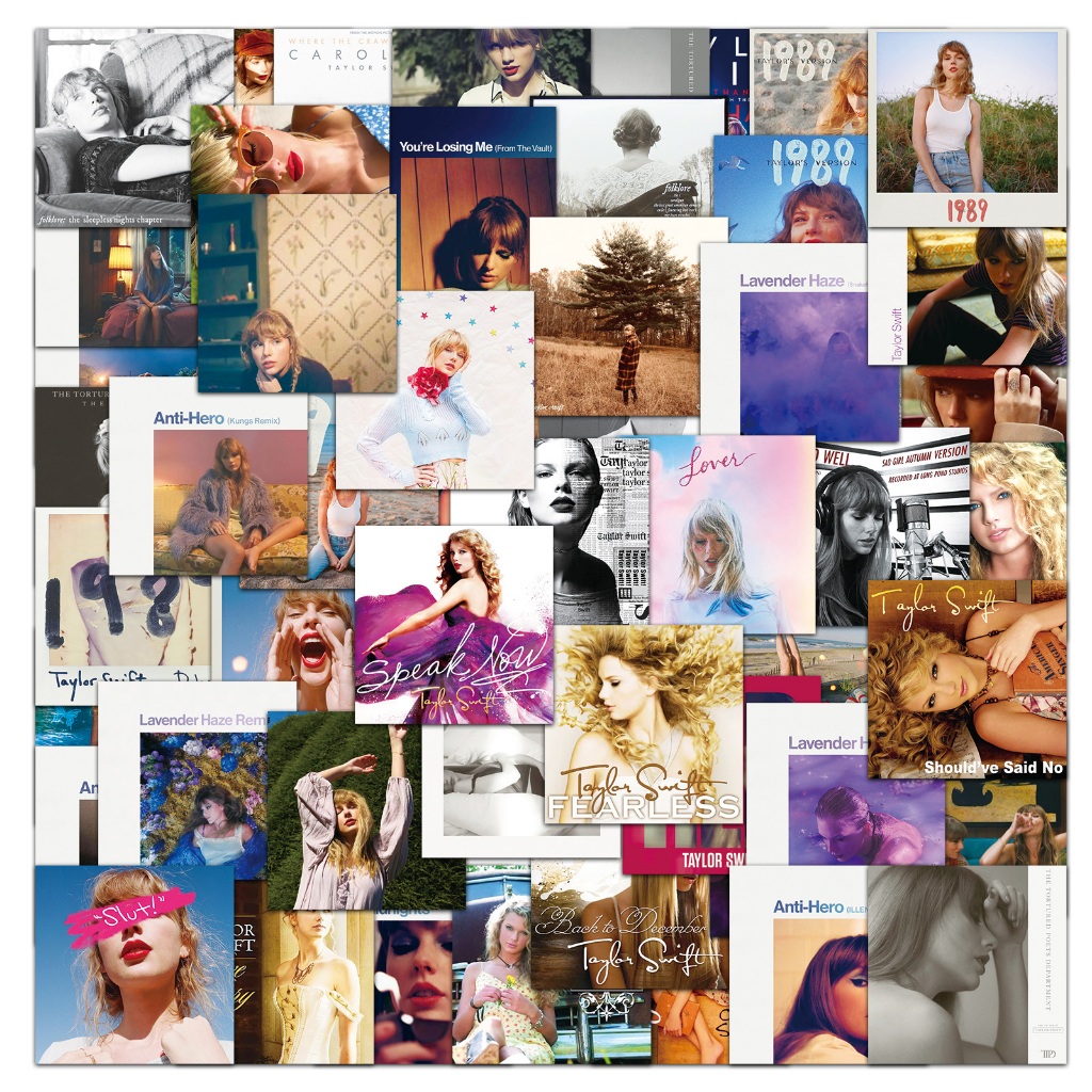 50 ชิ้น Taylor Swift อัลบั้มสติกเกอร์กันน้ํา DIY สําหรับโทรศัพท์แล็ปท็อปรถสติกเกอร์ Creative Home Decal