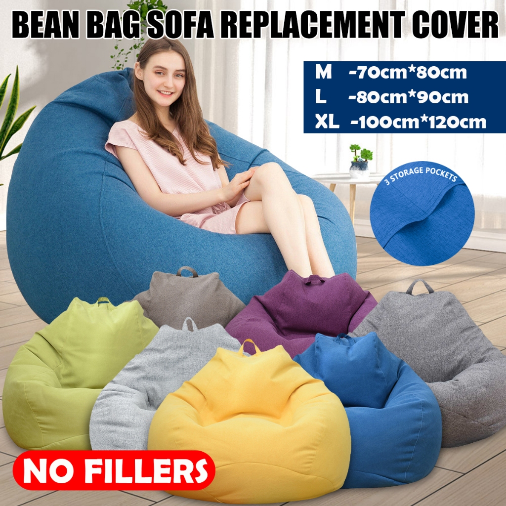 (ไม่มีการเติม) บีนแบ็ค โซฟาเดี่ยว นุ่ม สบาย ไซซ์ Silencer Beanbag โซฟา รุ่นมูจิ ซฟาเม็ดโฟม ทรงหยดน้ำ บีนแบก Bean bag ถุงถั่ว เบาะ สำหรับห้องนอน ห้องนั่งเล่น รุ่นหยดน้ำผ้า 沙发套