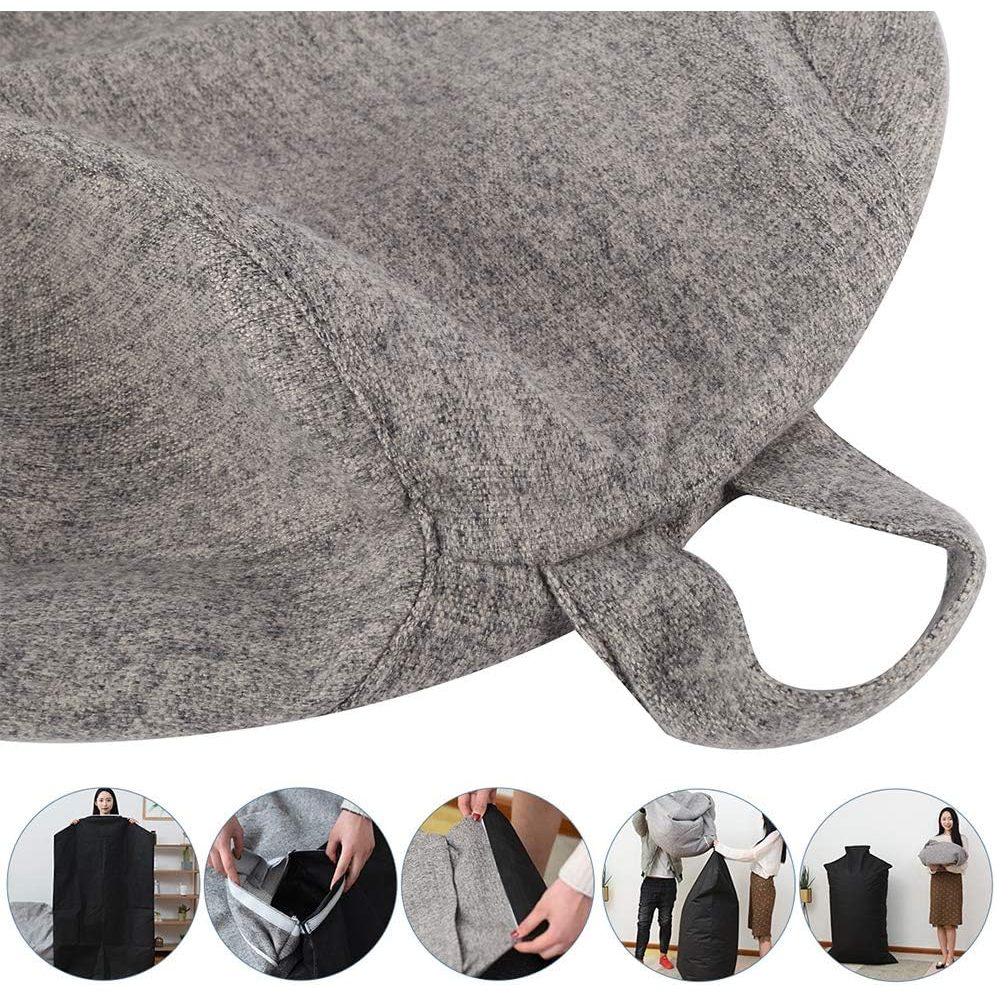 (ไม่มีการเติม) บีนแบ็ค โซฟาเดี่ยว นุ่ม สบาย ไซซ์ Silencer Beanbag โซฟา รุ่นมูจิ ซฟาเม็ดโฟม ทรงหยดน้ำ บีนแบก Bean bag ถุงถั่ว เบาะ สำหรับห้องนอน ห้องนั่งเล่น รุ่นหยดน้ำผ้า 沙发套 ราคา ถูกที่สุด ดีลบีเคเค แกลเลอรีภาพที่ 5