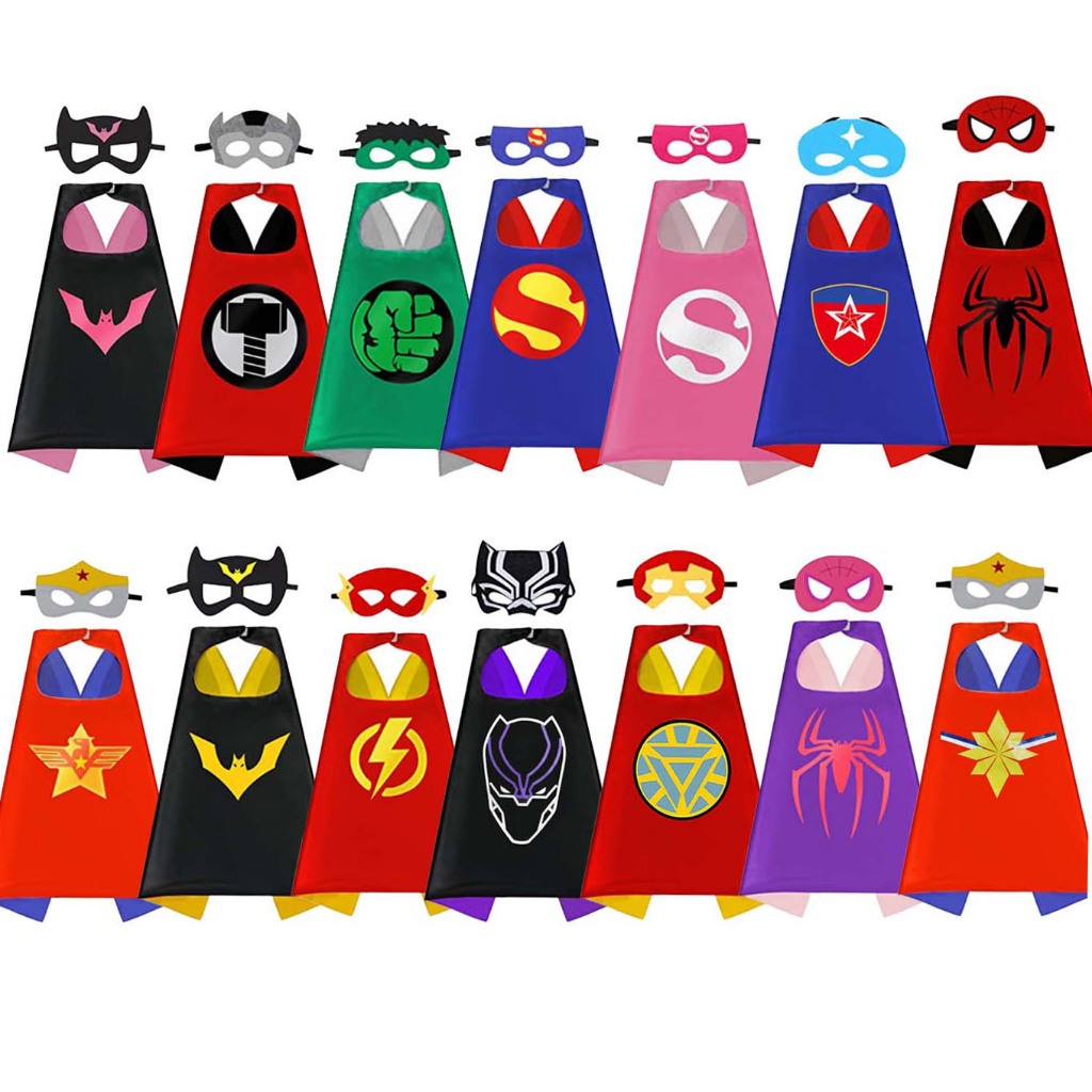 Superhero Capes สําหรับเด็ก 3-10 ปีของขวัญเด็กการ์ตูน Dress Up เครื่องแต่งกาย Party Supplies อีสเตอร์ฮาโลวีนเสื้อคลุม
