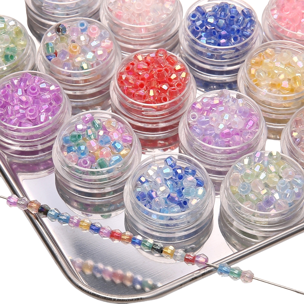 [4 มม.] Symphony แก้วคริสตัลลูกปัด Faceted เพชรมุมลูกปัดคริสตัลข้าวลูกปัด DIY เครื่องประดับทําด้วยมือวัสดุ