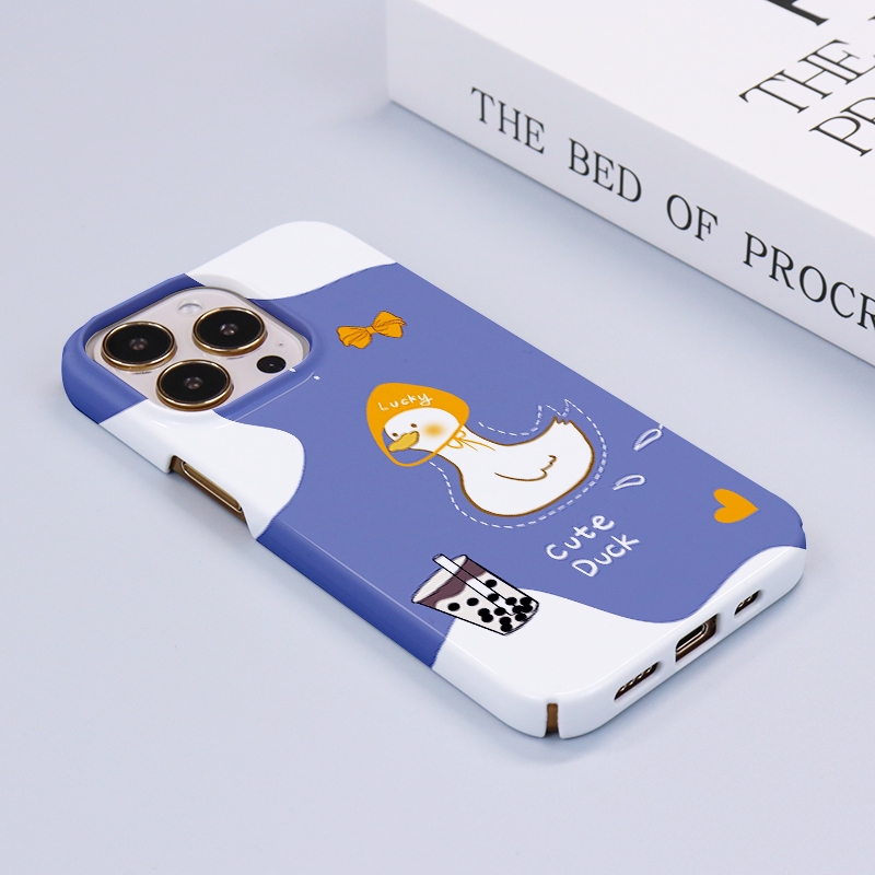เป็ดน่ารักสําหรับiphone 15 14 13 12 11 Pro Max X XR Xs Max 8 7 6s Plus SE 2020 Brightก๋วยเตี๋ยวสี่ขนมปังป้องกันกล้องกันกระแทกฝาหลังเคสโทรศัพท์Doil