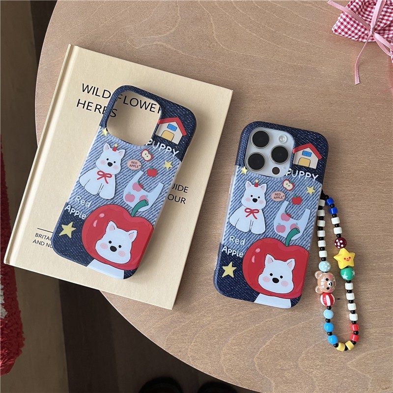 Iphone 16 15 Pro max 14 Pro max ลายลูกสุนัขคาวบอย วัสดุ TPU เคสโทรศัพท์กระบวนการ IMD