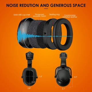 AOLAMEGS Earmuff หมวกนิรภัยอุปกรณ์เสริมป้องกันเสียงรบกวนแยกหัวเข็มขัดในหู