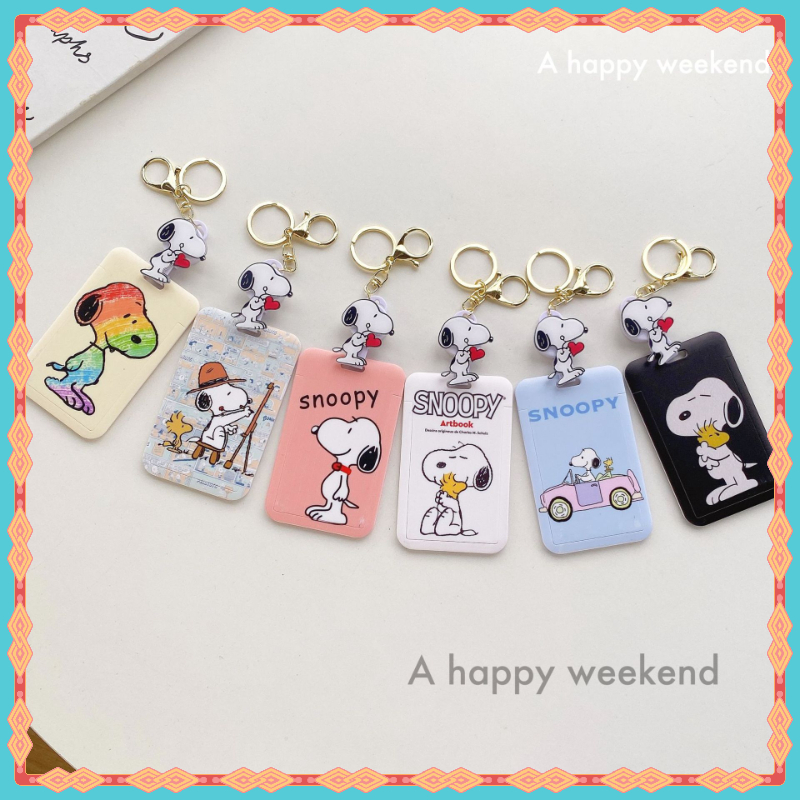 ใหม่ Snoopy Multi-Function Retractable Holder ป้ายชื่อ ID ใส่บัตรพนักงาน/นักเรียน/รถบัส/ธนาคาร/เข้าประตู กันหาย พร้อมช่องใส่รูปโพลารอยด์