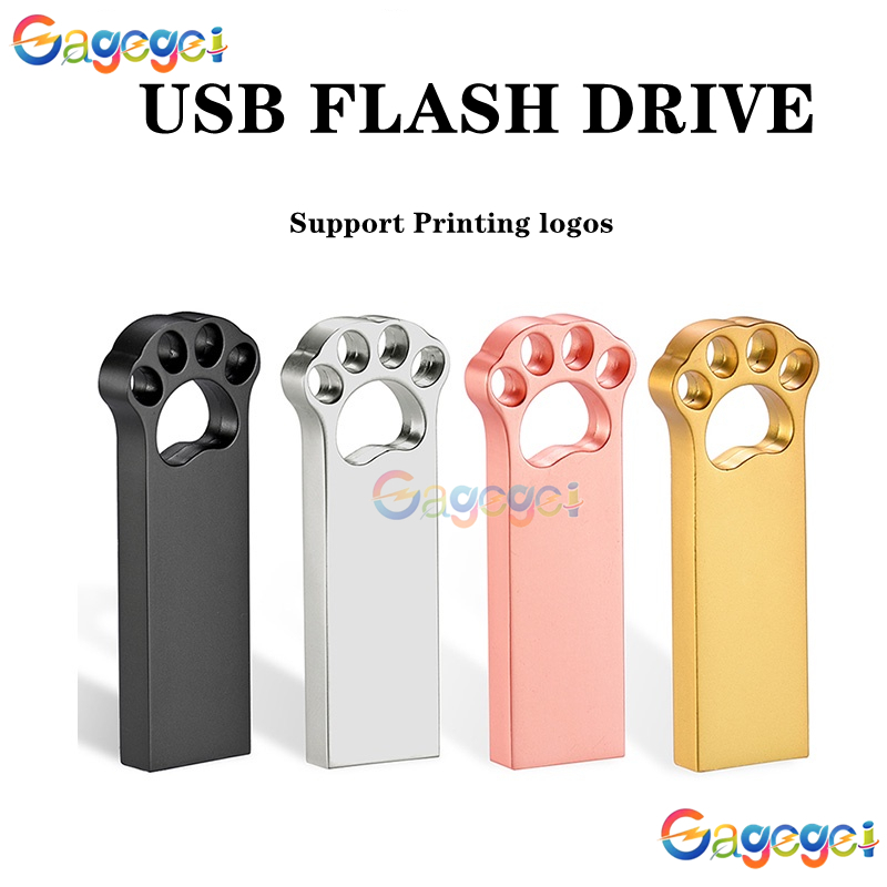 Usb Data Storage 2TB 1TB แมวน่ารัก Paw รูปเพลงเก็บ 64GB 128GB 32GB 16GB 8GB Memory Stick