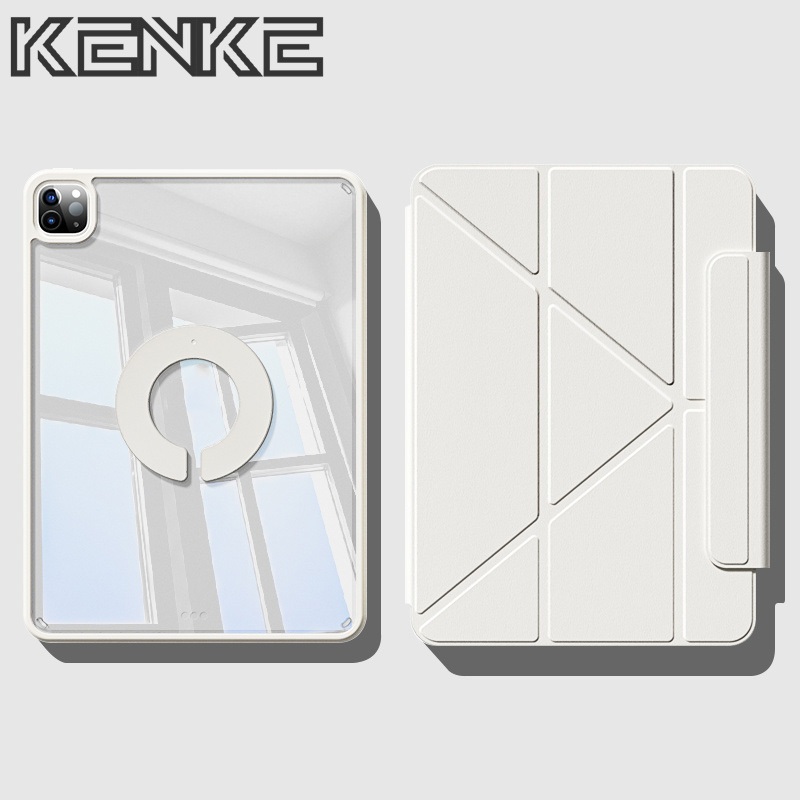 Kenke เคส iPad Y-พับเคสแม่เหล็กที่ถอดออกได้สำหรับ iPad 2026 M4 Air Pro 11 นิ้ว 2025 M3 iPad Air 13 นิ้วเคสพับแบบยกและขาตั้ง เคสไอเเพด gen 10 เคสไอแพด gen 7 8 9 ipad 11 A16 Pro 12.9 pro 13 iPad Air 11 inch เคสไอแพด air 5 Air 4 (2020/2021/2022) ipad case
