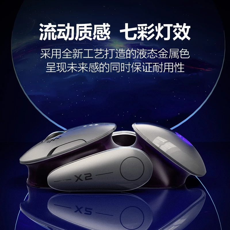 เมาส์ไร้สาย Inphic X2 สามโหมด 2.4G/BT 4.0/BT 5.0 อลูมิเนียมชาร์จไฟได้ thumbnail 5