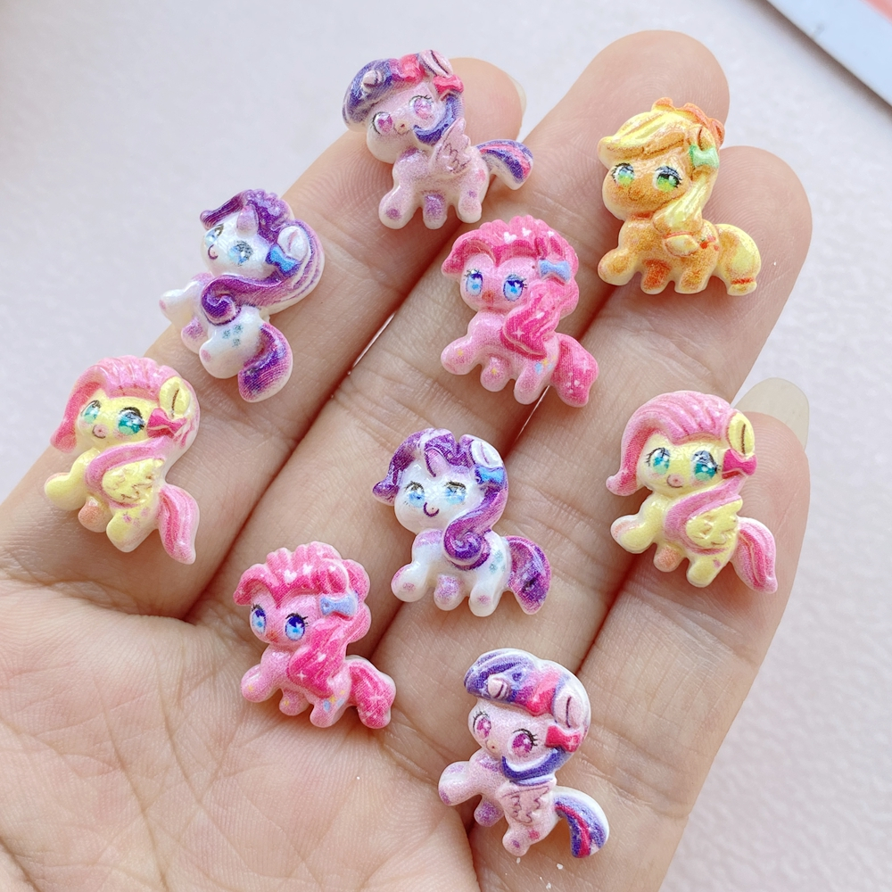 20ชิ้นเรซิ่นน่ารักการ์ตูนสีรุ้งม้า,แบนกลับ พลอยเทียม ตกแต่งเล็บ,น่ารักมินิ ทําเอง ตกแต่งงานแต่งงาน,เครื่องประดับทํา,สมุดและงานฝีมื