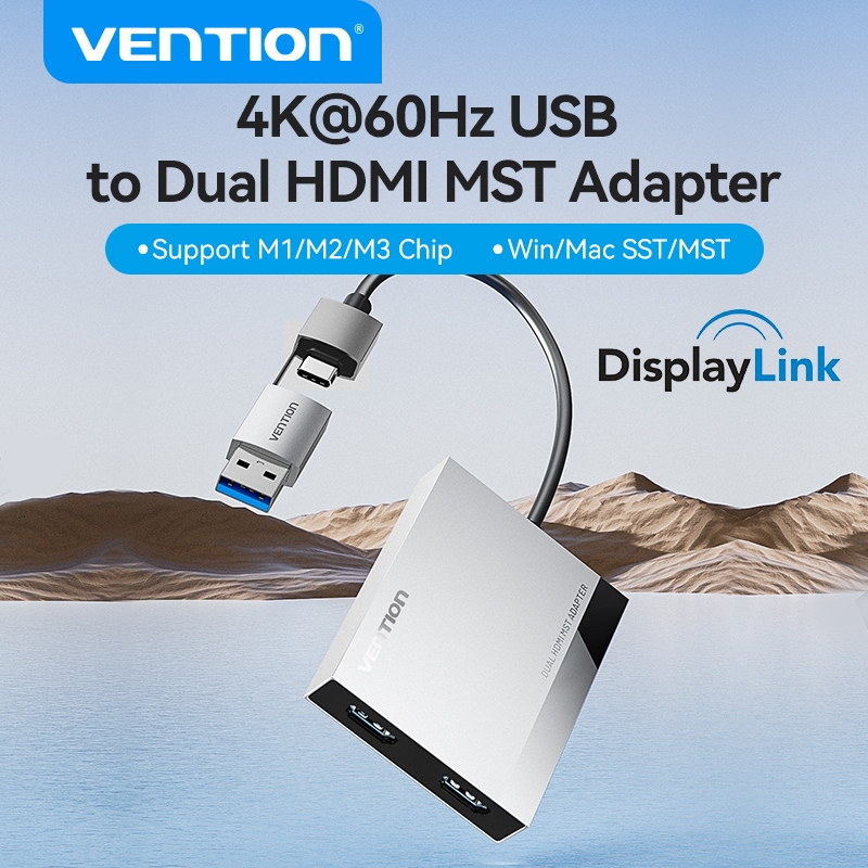 Vention อะแดปเตอร์ USB เป็น Displaylink MST USB-C USB เป็น HDMI 4K@60Hz Converter สําหรับ MacBook M2