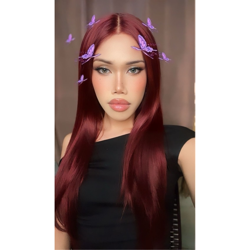 Raising วิกผมสังเคราะห์ ลูกไม้ด้านหน้า สีดํา ยาวตรง กลาง อุณหภูมิสูง สีแดงบลอนด์ ขิง คอสเพลย์ สําหรับผู้หญิง