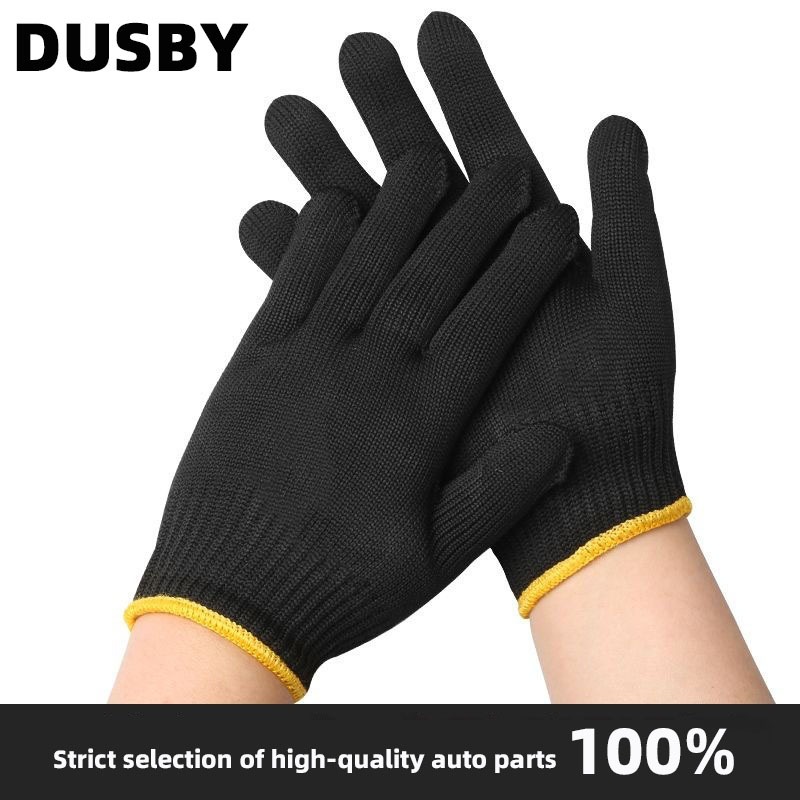 Dusby ไนลอนสีดํา Dirt-Resistant ถุงมือทนทานถุงมือไนลอนถุงมือทํางานซ่อมรถยนต์