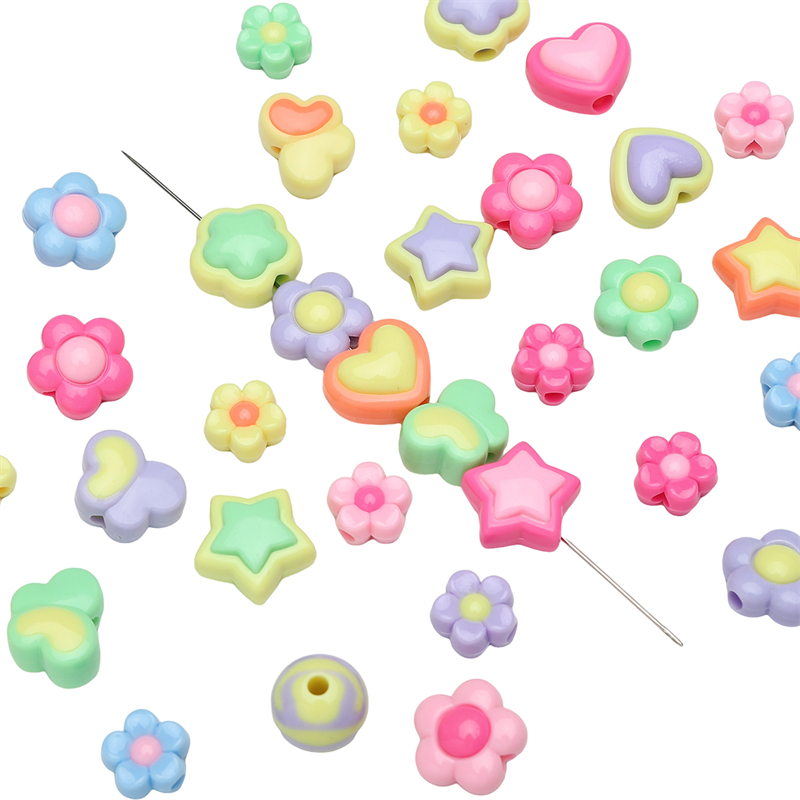 10 ชิ้นสีทึบน่ารักลูกปัดอะคริลิคสีคู่สี่ใบ Clover Star Butterfy หลวมลูกปัดจี้สําหรับ DIY สร้อยข้อมือทําด้วยมือเครื่องประดับทําอุปกรณ์