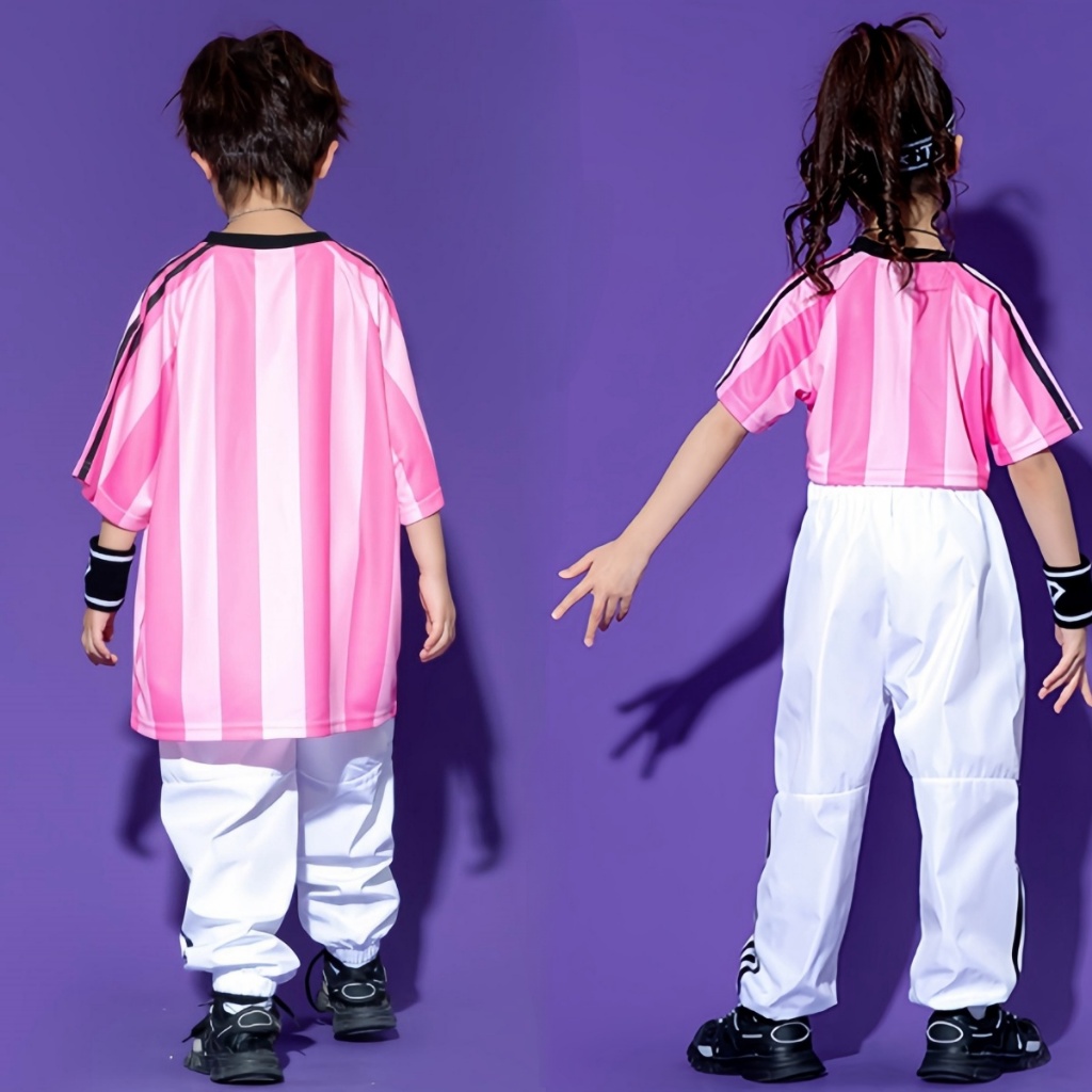 honeywears⚡️พร้อมส่ง⚡️เสื้อผ้าแขนสั้นเด็ก ลําลอง แฟชั่น เต้นรำ ฮิปฮอป สีสดใส ฤดูร้อน ไซส์ 110-150 - รูปที่ 5