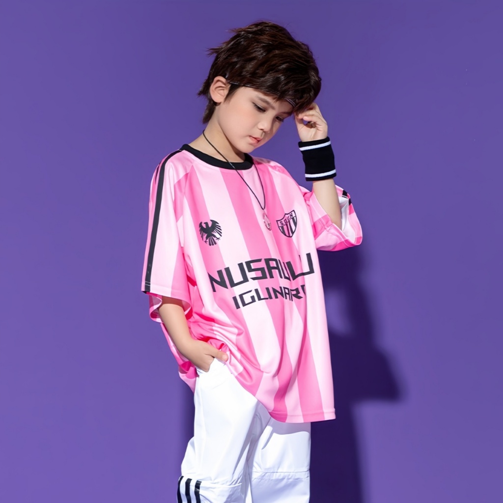 honeywears⚡️พร้อมส่ง⚡️เสื้อผ้าแขนสั้นเด็ก ลําลอง แฟชั่น เต้นรำ ฮิปฮอป สีสดใส ฤดูร้อน ไซส์ 110-150 - รูปที่ 6