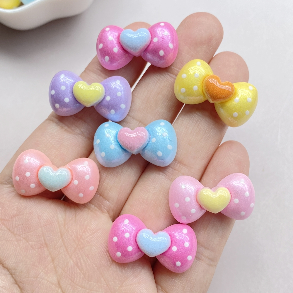 10 การ์ตูน Love Bow Head DIY Avatar DIY กาวอุปกรณ์กาวตกแต่งกาวยางฝาครอบวัสดุ