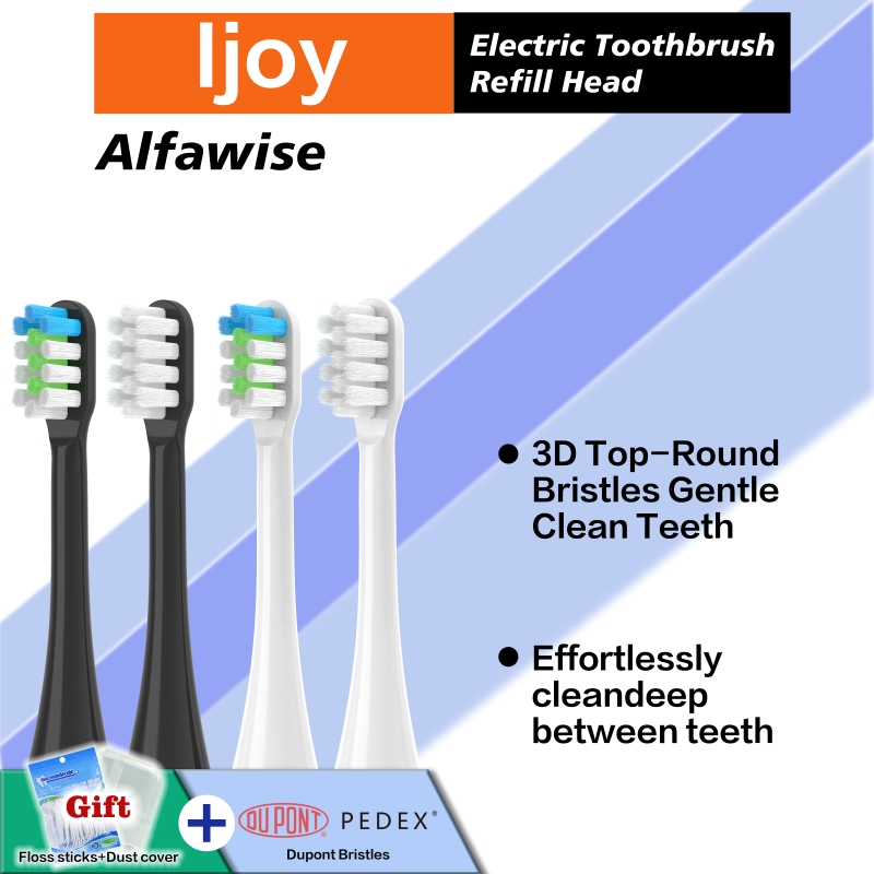 หัวแปรงสีฟันทดแทนสําหรับ Ijoy เข้ากันได้กับ Alfawise แพ็ค 6 ชิ้น