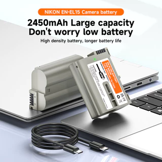 Palo EN-EL15 แบตเตอรี่ 2450mAh แบตเตอรี่ชาร์จ USB สําหรับ Nikon 1V1 Z6 Z7 D600 D700 D750 D800 D810 D850 D7000 D7500