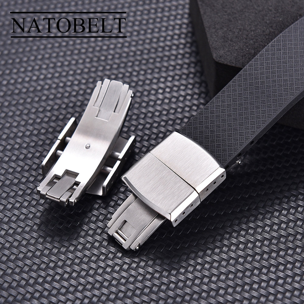 ใหม่16มิลลิเมตร18มิลลิเมตร316ล สแตนเลสแข็งพับหัวเข็มขัดคู่คลิกผีเสื้อนาฬิกาอุปกรณ์ซ่อมหูกว้าง16/18มิลลิเมตรสากล