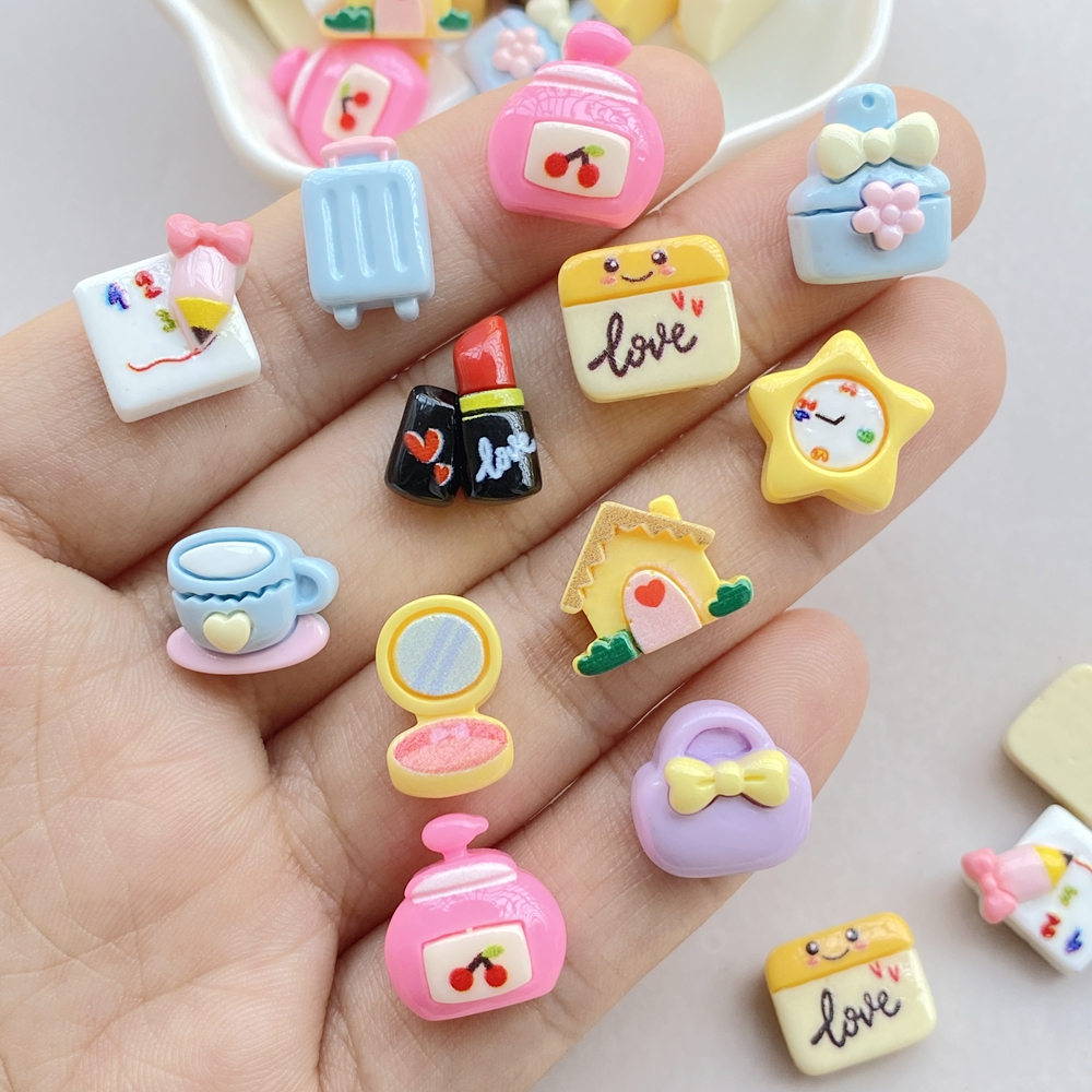ชุด20ชิ้น ที่มีสีสัน3ง มินิการ์ตูนจําลองแต่งหน้าชุด-น่ารักมินิเดินทางชุดเรซิ่นแบนกลับหินเหมาะสําหรับ งiy ตกแต่งงานแต่งงาน,ทําเล็บมือและส